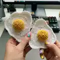 Fried Egg Amigurumi Pattern step 1 - construction progress