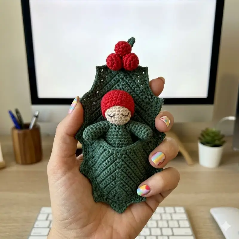 Complimentary Intermediate crochet pattern: Holly Baby Amigurumi Pattern - Simple to follow guide
