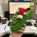 Grinch Slippers Pattern step 2 - assembly progress