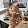 Boar Hand Puppet Amigurumi Pattern step 1 - construction progress