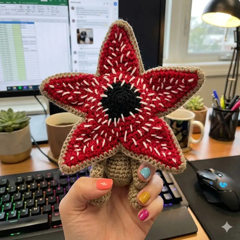 Complimentary Intermediate crochet pattern: Demodog Amigurumi Pattern - Simple to follow guide