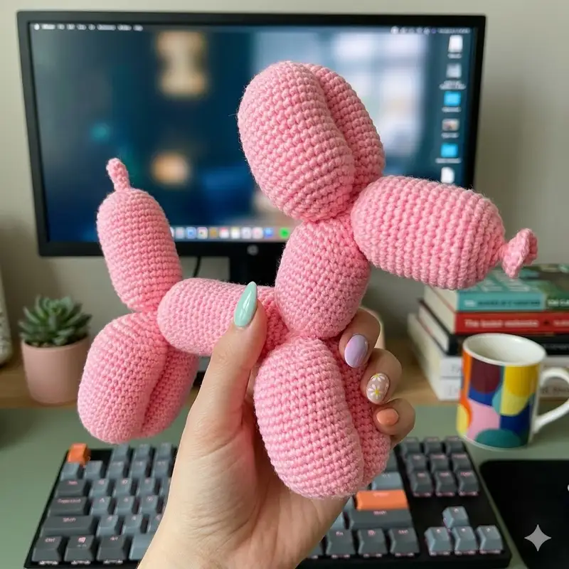Complimentary Intermediate crochet pattern: Niahs Balloon Dog Amigurumi Pattern - Simple to follow guide