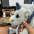 Plush Backpack Dragon Amigurumi Pattern step 2 - assembly progress