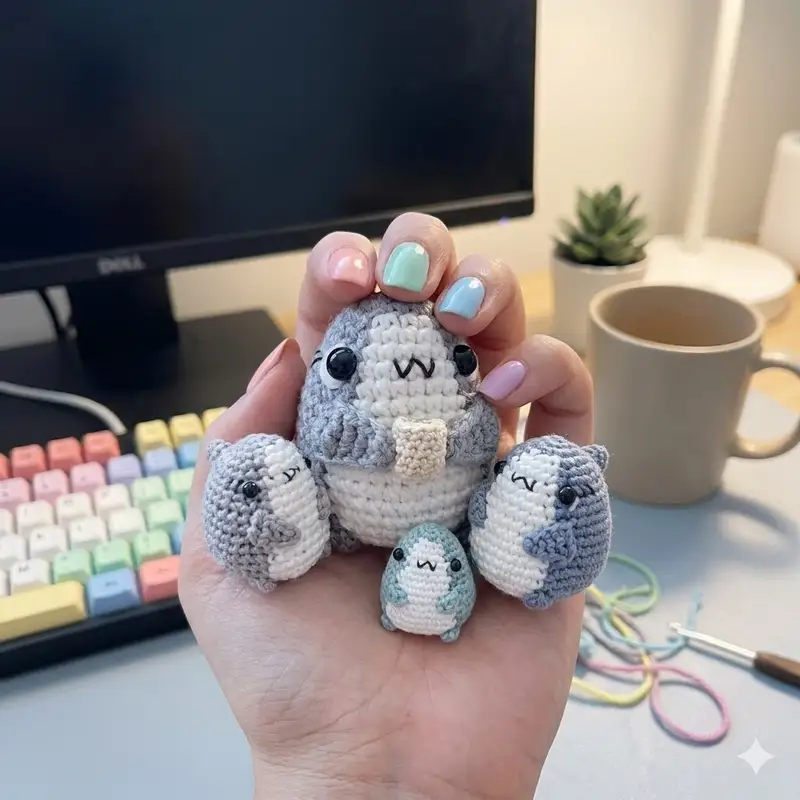 Complimentary Beginner Friendly crochet pattern: Sharkito the Polite Shark Amigurumi Pattern - Simple to follow guide