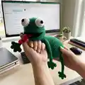 Crochet Frog Door-Stopper Pattern step 1 - construction progress