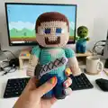 Steve & Zombie Amigurumi Pattern step 1 - construction progress