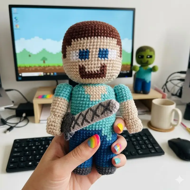 Complimentary Intermediate crochet pattern: Steve & Zombie Amigurumi Pattern - Simple to follow guide