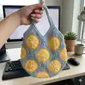 Citrus Tote Bag Pattern step 1 - construction progress