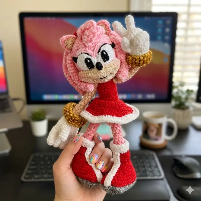 Complimentary Intermediate crochet pattern: Pink Rascal Amigurumi Pattern - Simple to follow guide