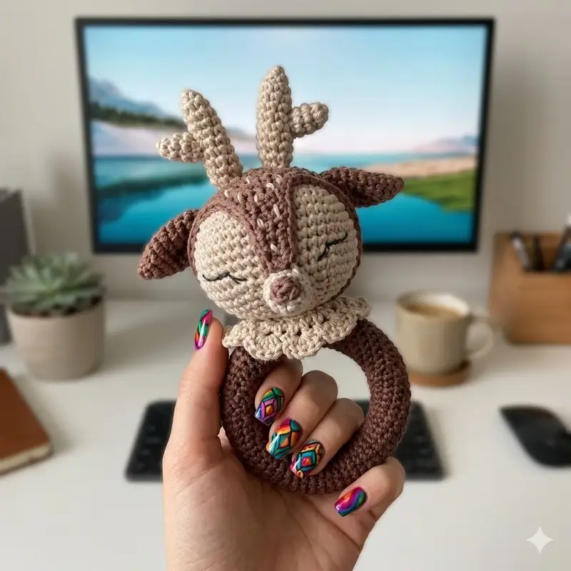 Complimentary Intermediate crochet pattern: Rattle Deer Amigurumi Pattern - Simple to follow guide