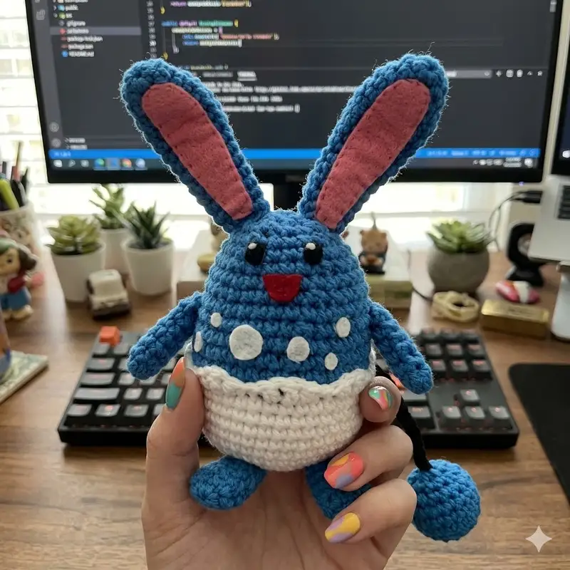 Complimentary Intermediate crochet pattern: Azumarill Amigurumi Pattern - Simple to follow guide