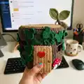 Squirrel & Hollow Log House Amigurumi Pattern step 1 - construction progress