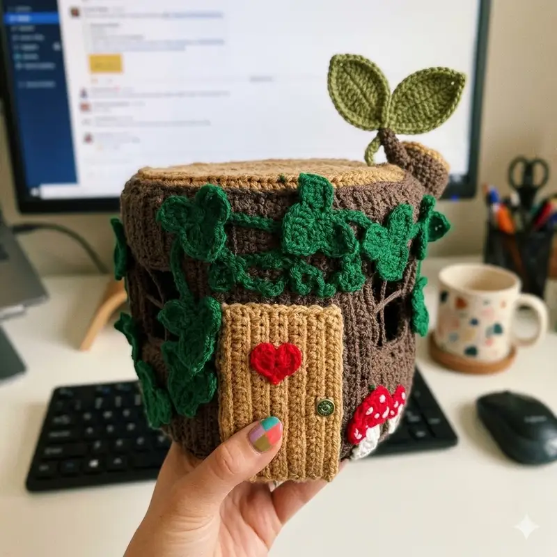 Complimentary Intermediate crochet pattern: Squirrel & Hollow Log House Amigurumi Pattern - Simple to follow guide