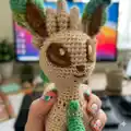 Leaf Sprite Amigurumi Pattern step 2 - assembly progress