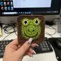 Frog Granny Square Crochet Pattern step 2 - assembly progress