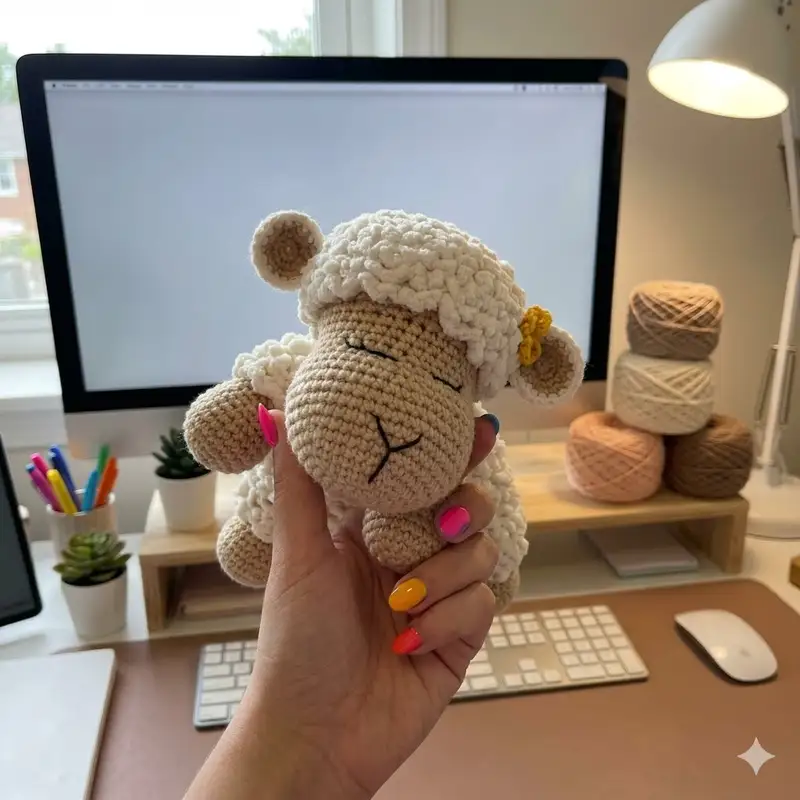 Complimentary Intermediate crochet pattern: Sheep Security Blanket Amigurumi Pattern - Simple to follow guide