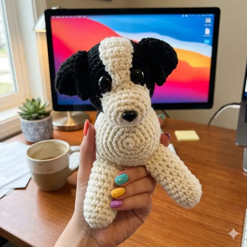 Complimentary Beginner Friendly crochet pattern: Tip The Border Collie Amigurumi Pattern - Simple to follow guide