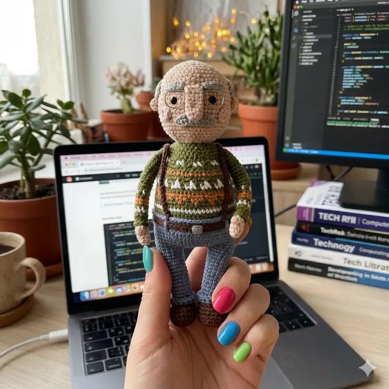 Complimentary Intermediate crochet pattern: Grandpa Amigurumi Pattern - Simple to follow guide