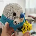 Budgerigar Amigurumi Pattern step 2 - assembly progress