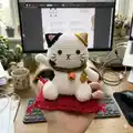 Lucky Cat Amigurumi Pattern step 3 - details and accessories
