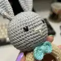 Rattle Bunny Amigurumi Pattern step 3 - details and accessories