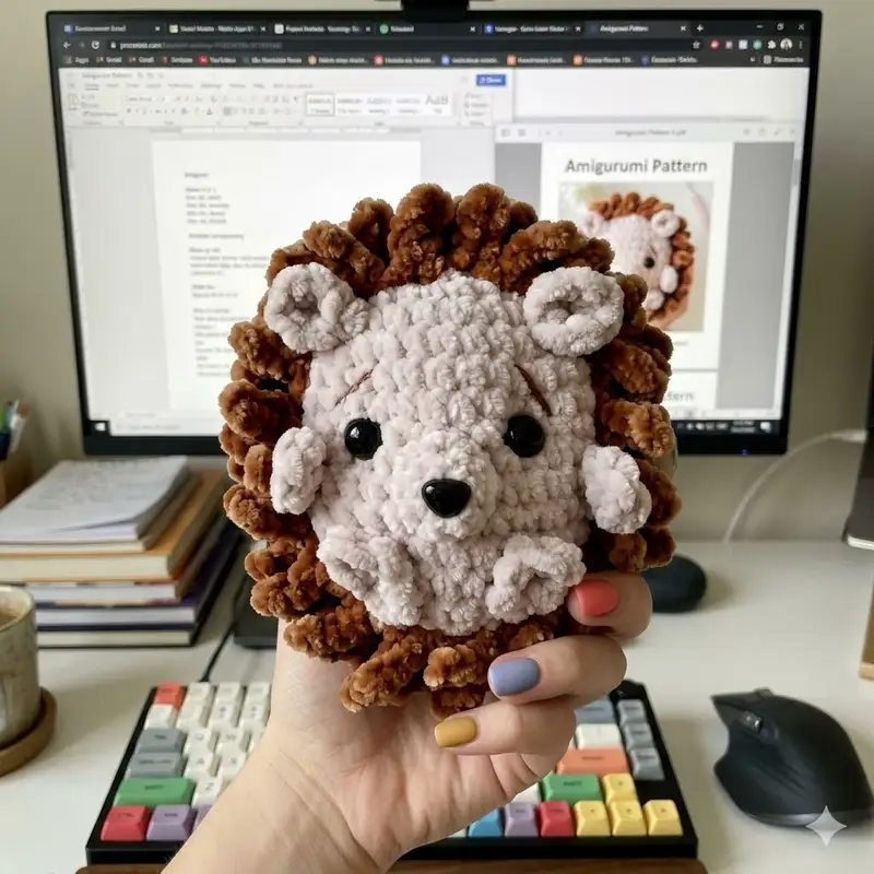 Complimentary Intermediate crochet pattern: Herbie Hedgehog Amigurumi Pattern - Simple to follow guide