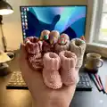 Bernat Baby's Booties Crochet Pattern step 1 - construction progress