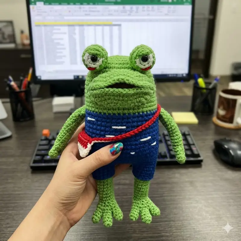 Complimentary Intermediate crochet pattern: Minimal Frog Amigurumi Pattern - Simple to follow guide