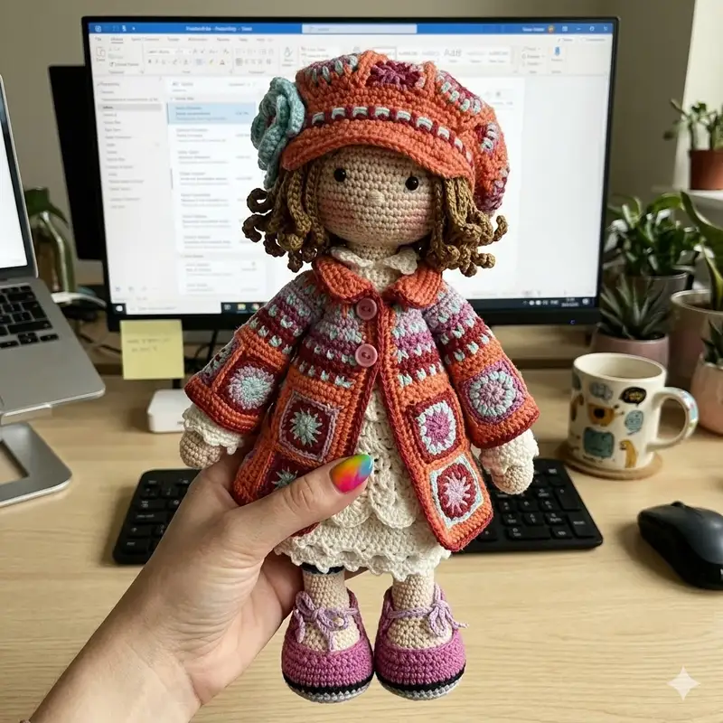 Complimentary Intermediate crochet pattern: DOLL ZOEY Amigurumi Pattern - Simple to follow guide