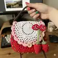 Strawberry purse Pattern step 1 - construction progress