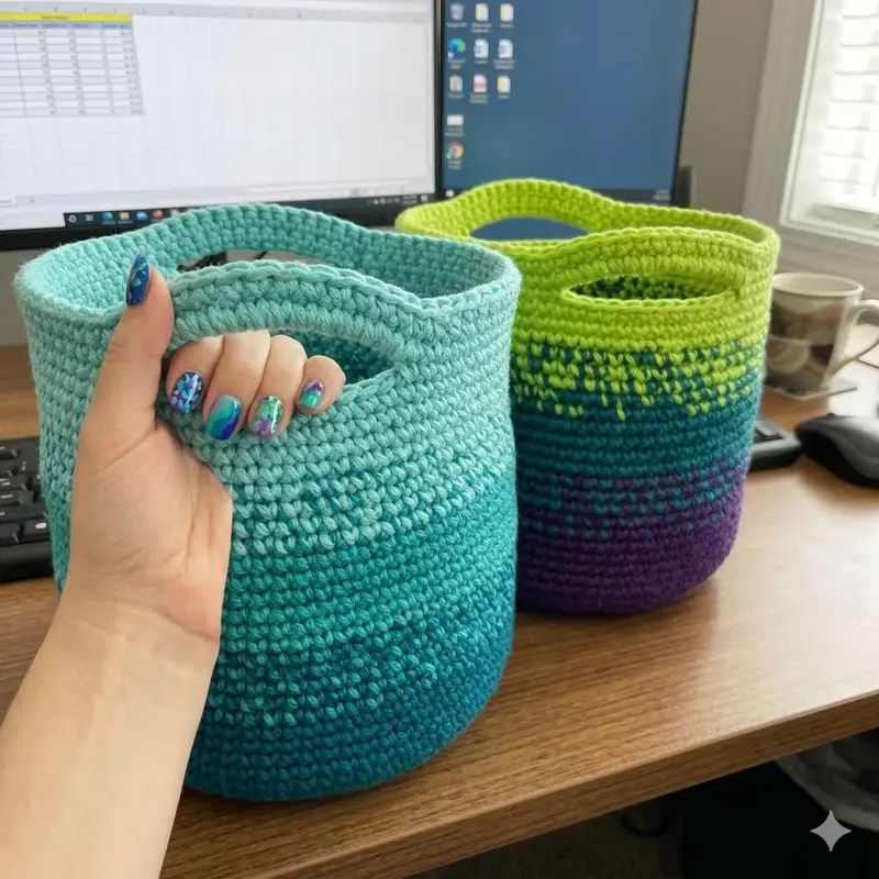 Quality crochet pattern: Cutie Utility Basket Pattern - Intermediate level guide with complete instructions