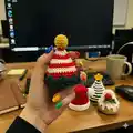 Christmas hats for Mini penguins Amigurumi Pattern step 1 - construction progress