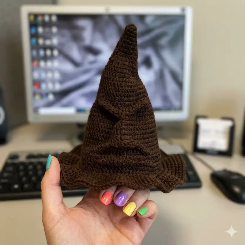 Complimentary Intermediate crochet pattern: Sorting Hat Amigurumi Pattern - Simple to follow guide