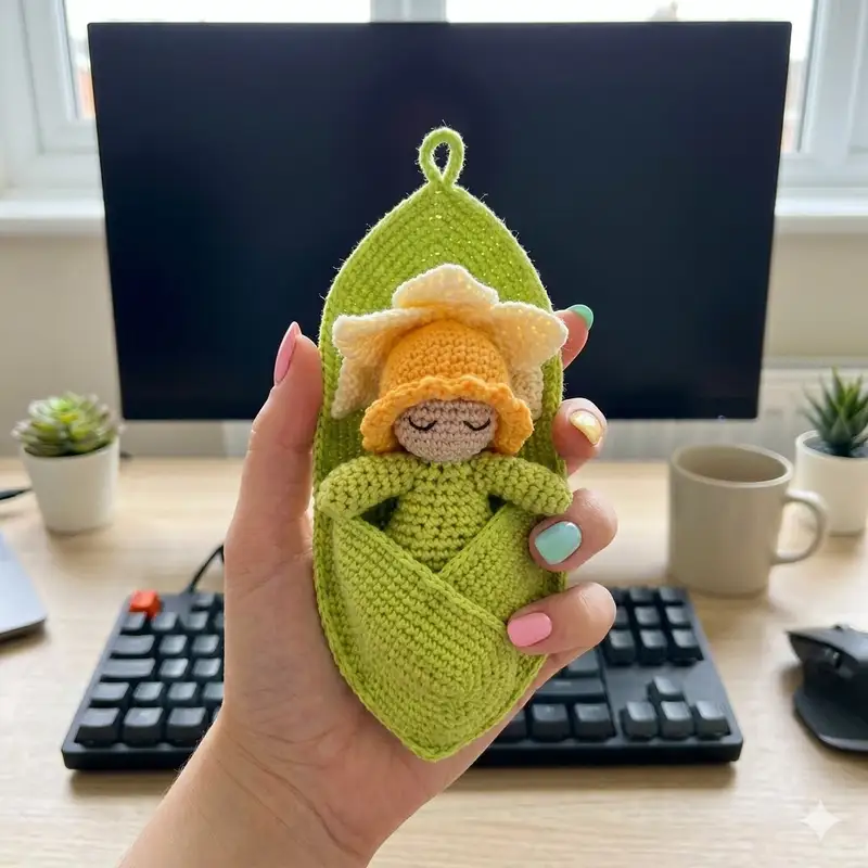 Complimentary Intermediate crochet pattern: Daffodil Baby Amigurumi Pattern - Simple to follow guide