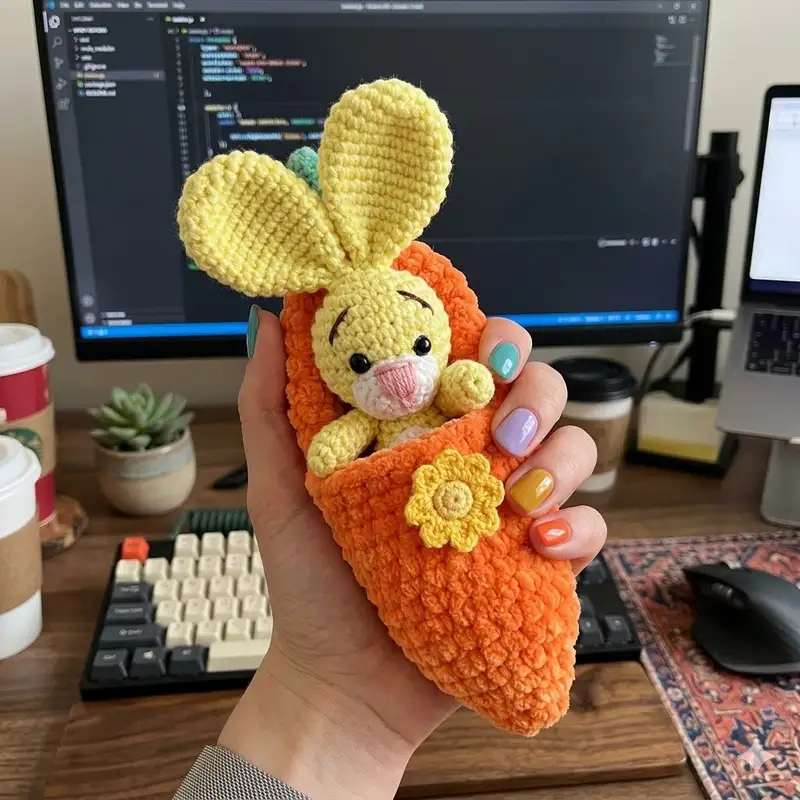 Complimentary Intermediate crochet pattern: Bunny's House Amigurumi Pattern - Simple to follow guide