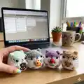 Hungry Hamsters Amigurumi Pattern step 2 - assembly progress