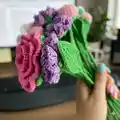 Crochet Flower Bouquet Amigurumi Pattern step 2 - assembly progress