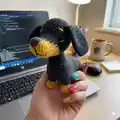 Yumi the Dachshund Bicolor Amigurumi Pattern step 1 - construction progress