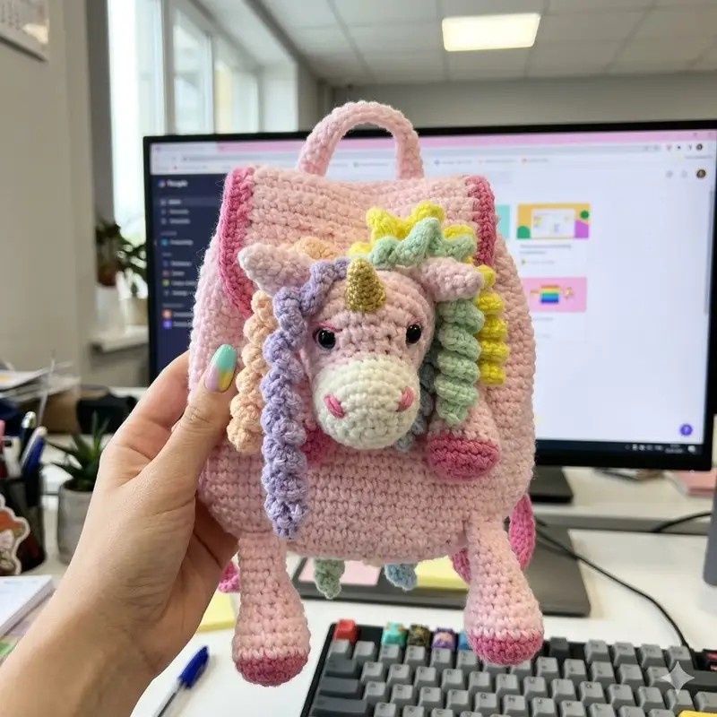 Complimentary Intermediate crochet pattern: Plush Backpack Unicorn Amigurumi Pattern - Simple to follow guide