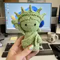 Lady Liberty Amigurumi Pattern step 4 - final assembly and finishing