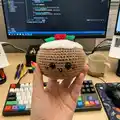 Christmas Pudding Amigurumi Pattern step 2 - assembly progress