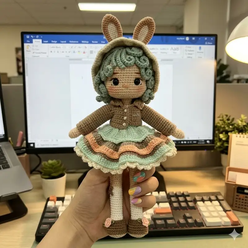Complimentary Intermediate crochet pattern: Doll Aybuke Amigurumi Pattern - Simple to follow guide