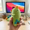 Mr. Pistachio The Dinosaur Amigurumi Pattern step 1 - construction progress