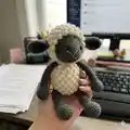 Bobble Sheep Amigurumi Pattern step 1 - construction progress