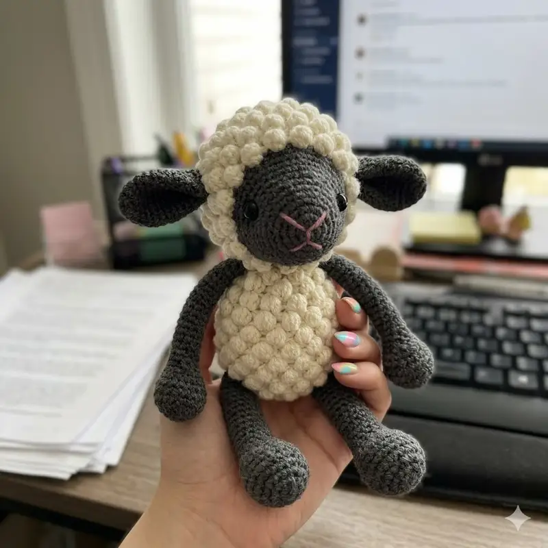 Complimentary Intermediate crochet pattern: Bobble Sheep Amigurumi Pattern - Simple to follow guide