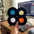 Vinyl Record Coasters Pattern step 1 - construction progress