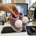 Plush Booties with Pompoms Pattern step 4 - final assembly and finishing