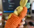 Bunny in Carrot Amigurumi Pattern step 2 - assembly progress