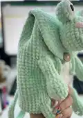 Plush Backpack Frog Amigurumi Pattern step 2 - assembly progress