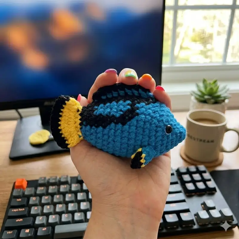 Complimentary Intermediate crochet pattern: Doryfish Amigurumi Pattern - Simple to follow guide